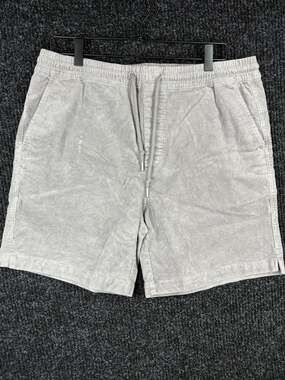 C&C California Men's Washed Grey Corduroy Drawstring Shorts